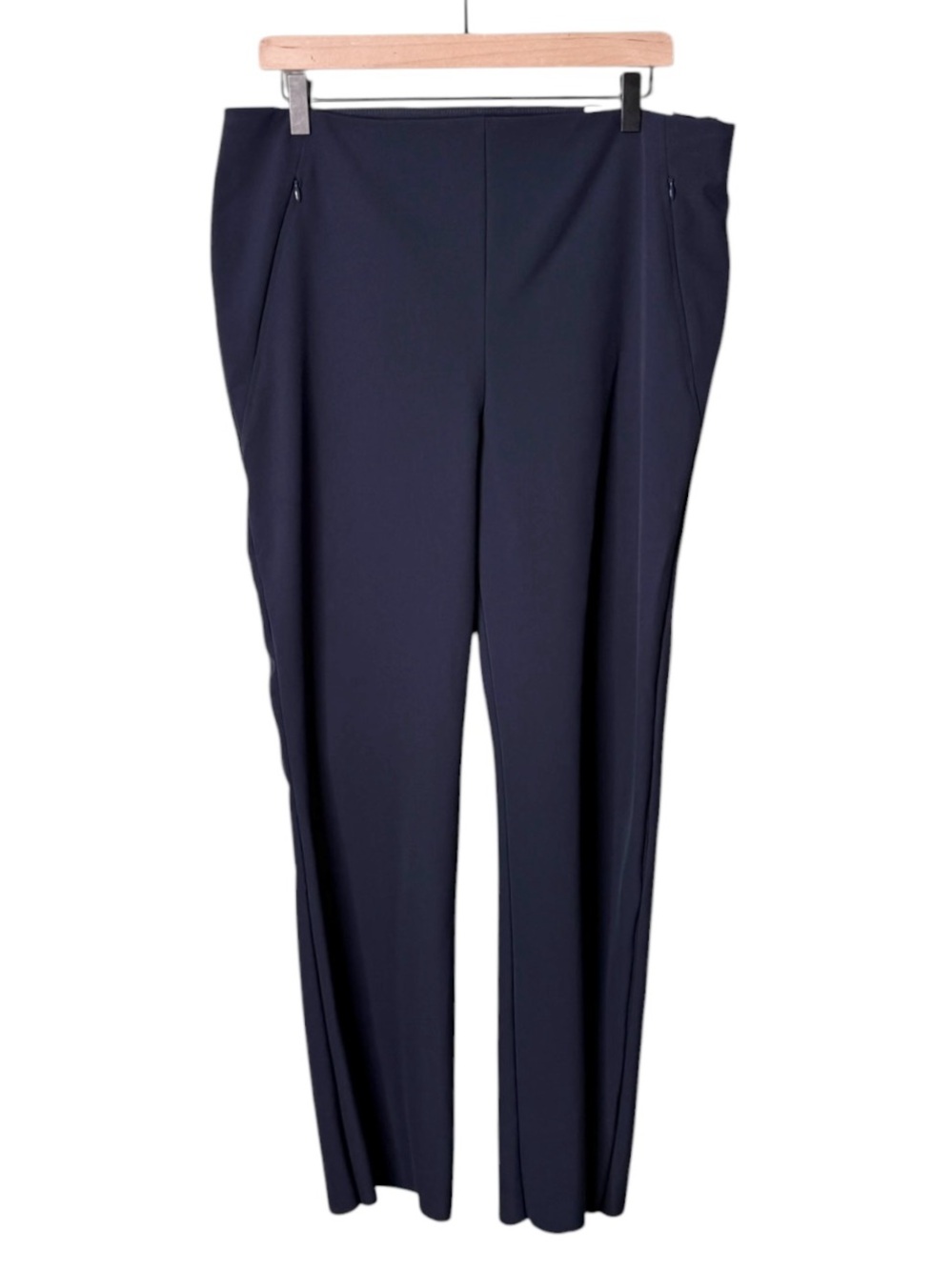NWT Chico’s Pull On Demi Boot Cut Pants Hemmed Navy Blue Women’s Size 16